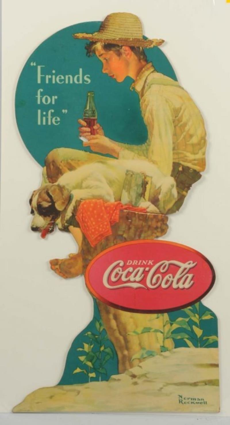 1935 Coca-Cola Cardboard Fishing Boy Display