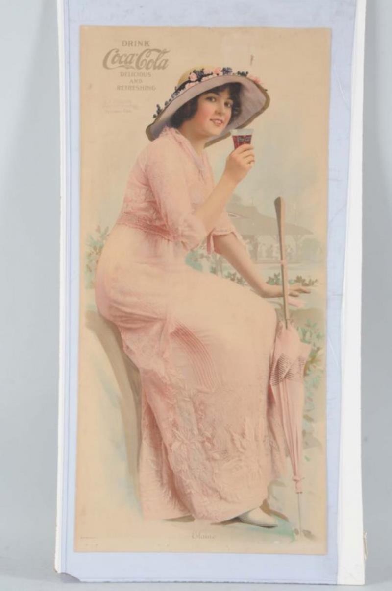 1915 Coca-Cola Calendar Top with Glass