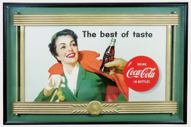Coca-Cola Sign, "The Best of Taste", c1950, Kay