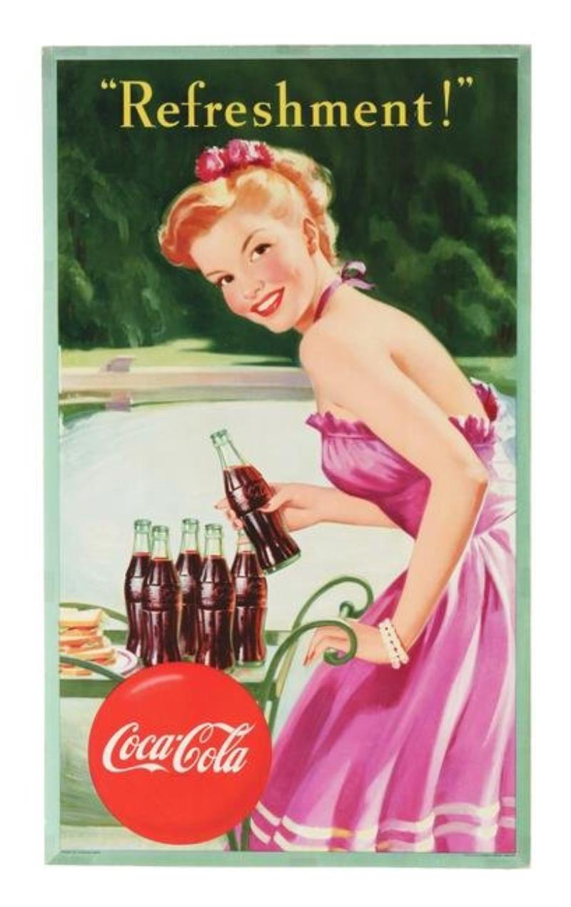 1949 Coca-Cola Cardboard Poster.