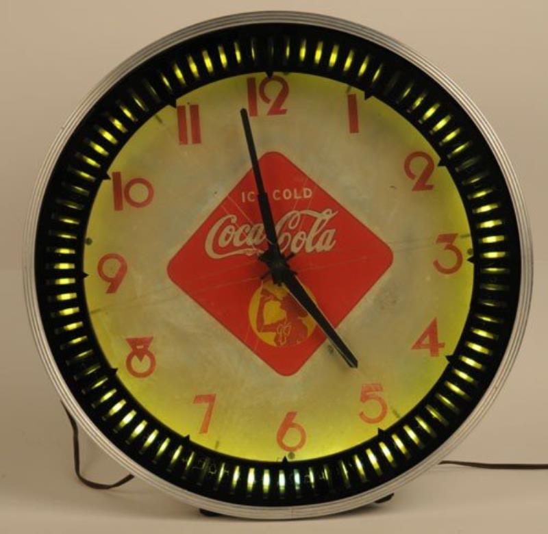CIRCA 1939 COCA-COLA NEON CLOCK