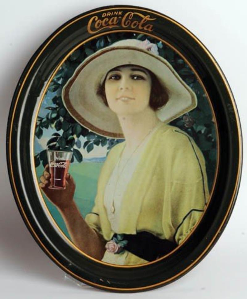 1920 OVAL COCA-COLA SERVING TRAY 13 ¼"X16 ½"