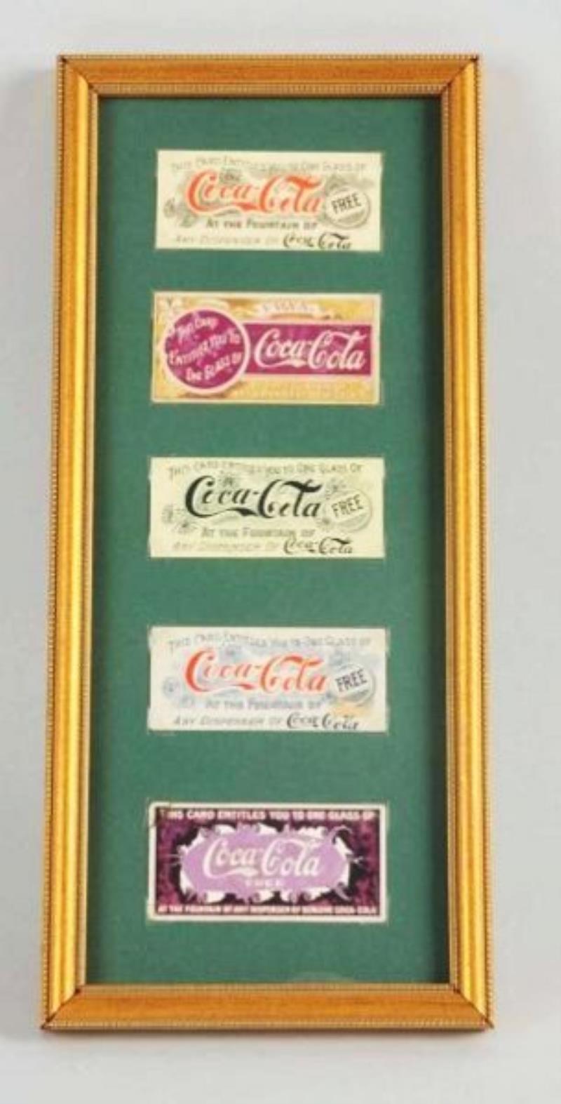 Beautiful Set of 5 Early Coca-Cola Coupons.