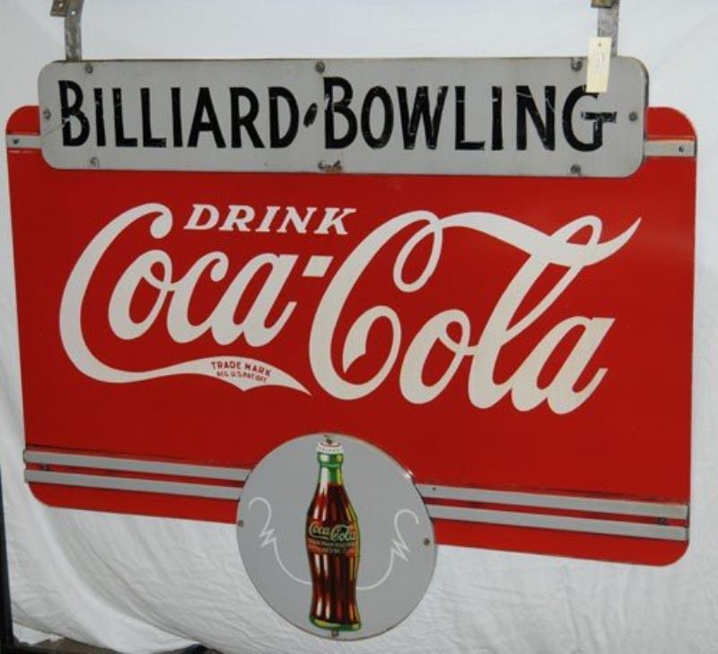 1930'S 2-SIDED PORCELAIN COCA-COLA SIGN