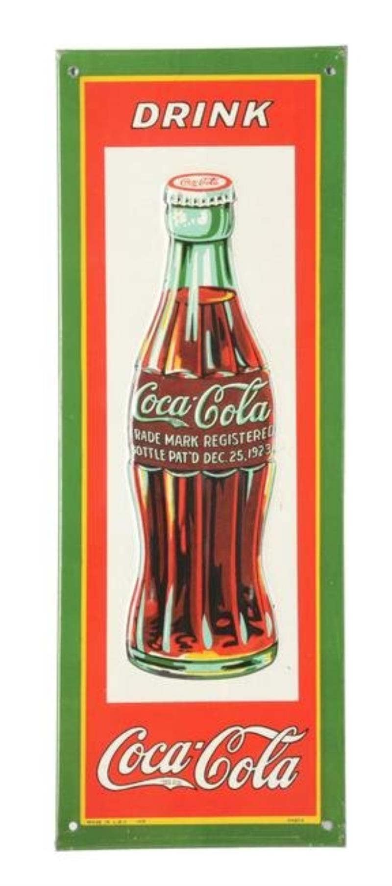 1931 Coca-Cola Embossed Tin Sign.