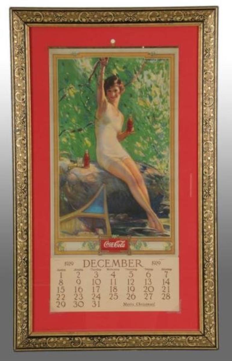 Framed Coca-Cola 1930 Calendar with Full Pad