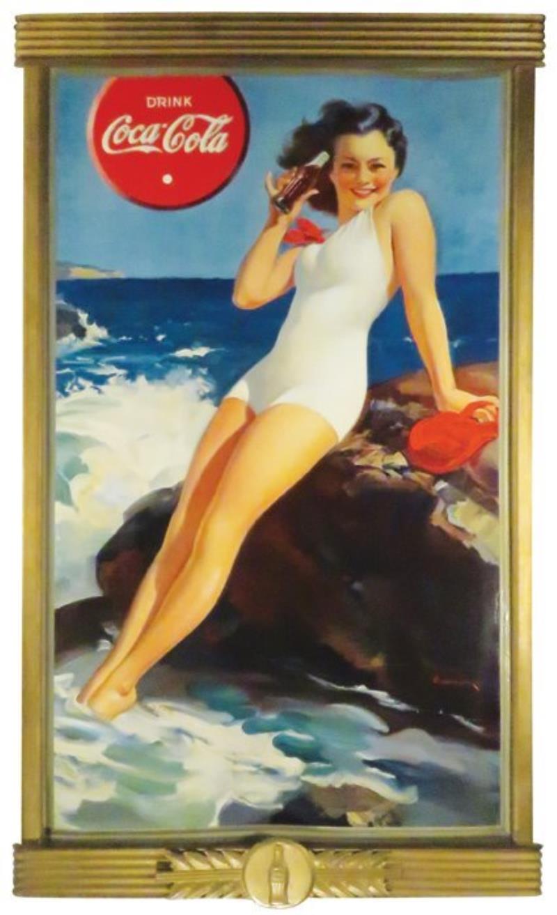 Coca Cola Cardboard Poster in Original Frame