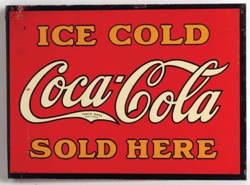 1930 Coca-Cola flange sign, tin,