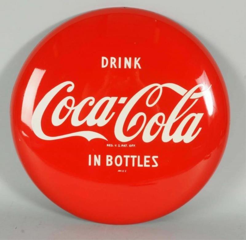 1950s Coca-Cola Tin Button Sign