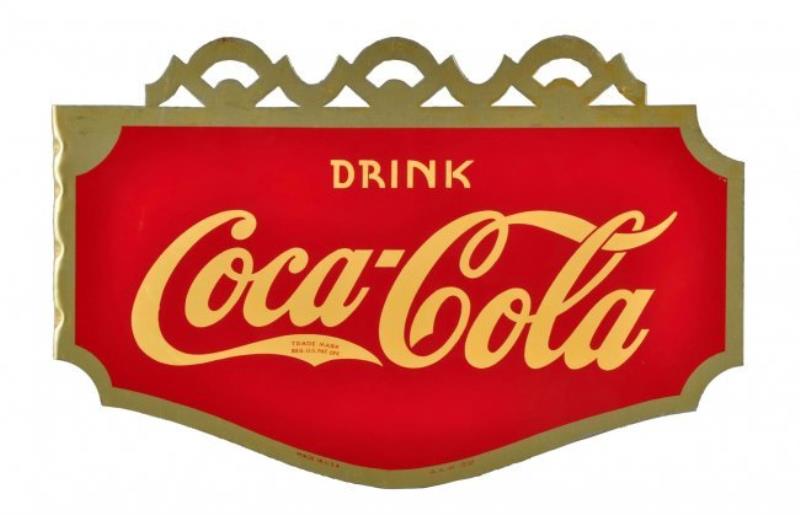 1937 Coca - Cola Tin Cutout Flange.