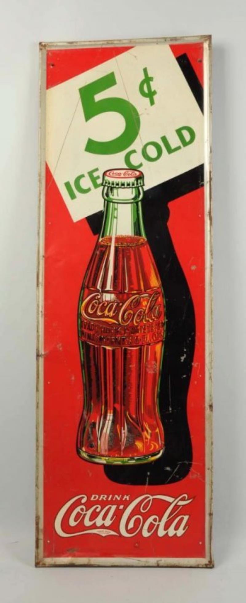 Coca - Cola 5¢ Ice Cold Tin Sign Value & Price Guide