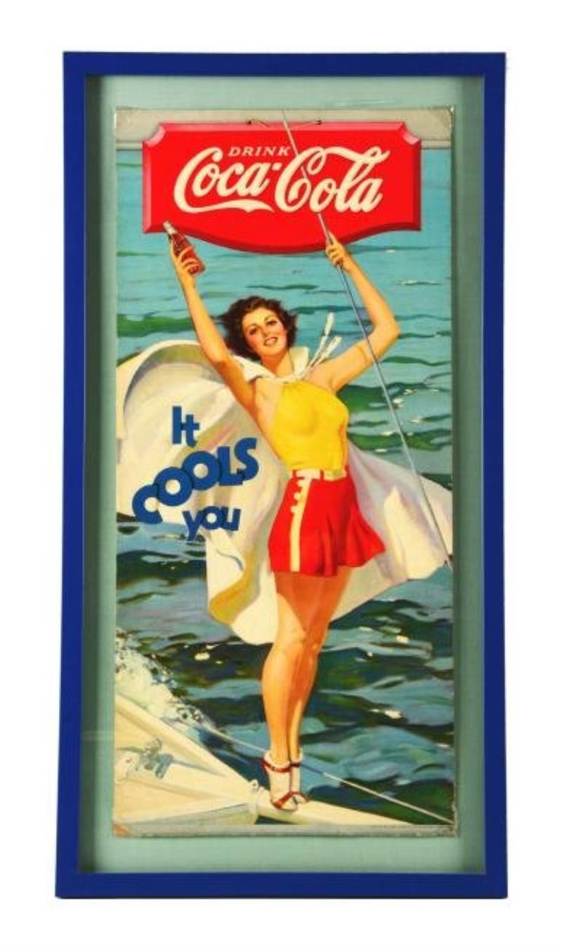 1936 Scarce Coca-Cola Cardboard Poster