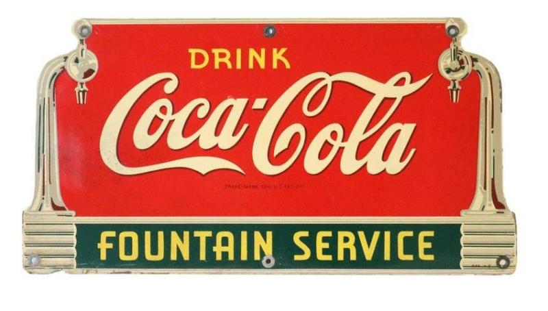 Drink Coca-Cola Fountain Service Masonite Sign