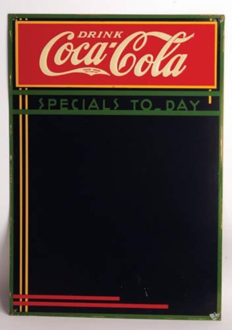 1939 Coca-Cola tin menu board