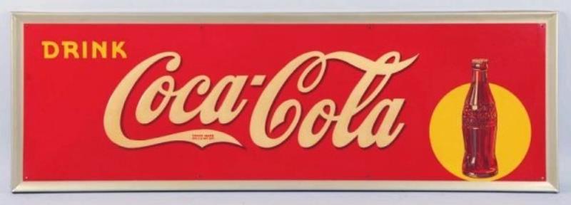 1940 Coca-Cola Embossed Tin Sign.