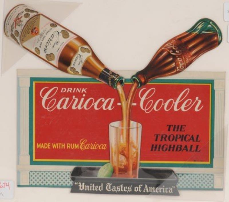 '30'S COCA-COLA CARIOCA-COOLER CARDBOARD CUTOUT