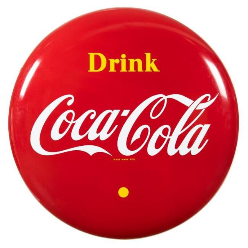 Drink Coca Cola Button Yellow Dot