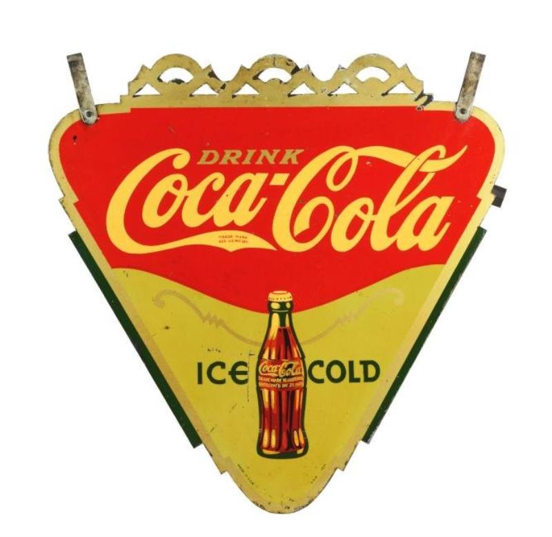 1930's Coca-Cola Tin Triangular Sign.