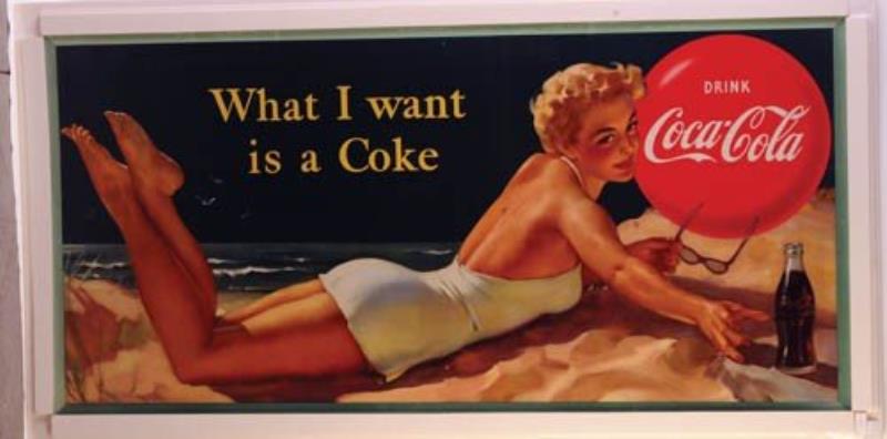1952 COCA-COLA CARDBOARD SIGN