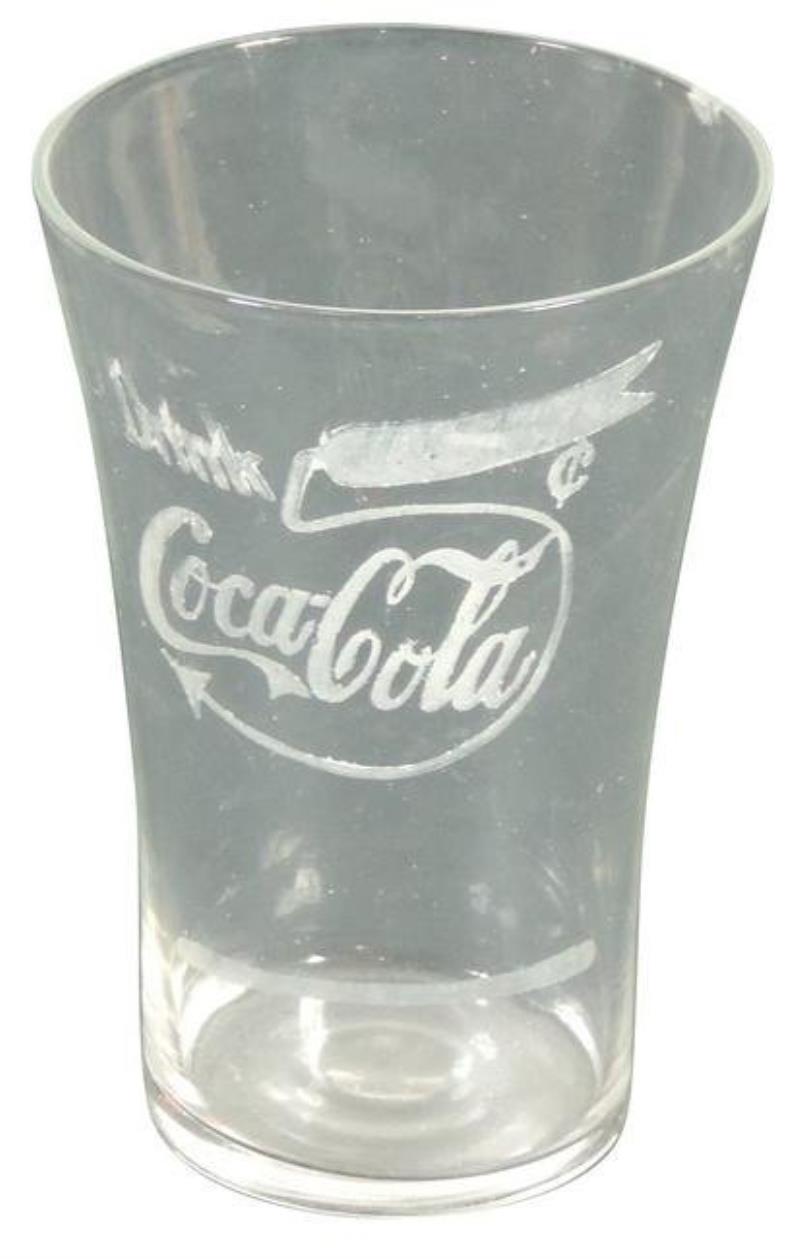 Coca-Cola Glass, c1912, Rare large 5 Cent flare