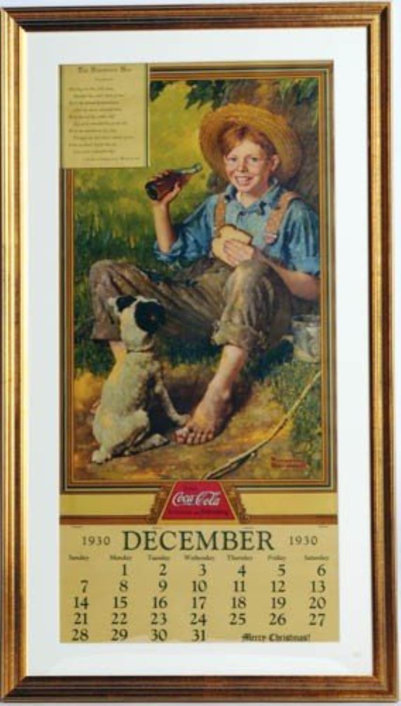 31 COCA-COLA CALENDAR "FISHING BOY" ROCKWELL