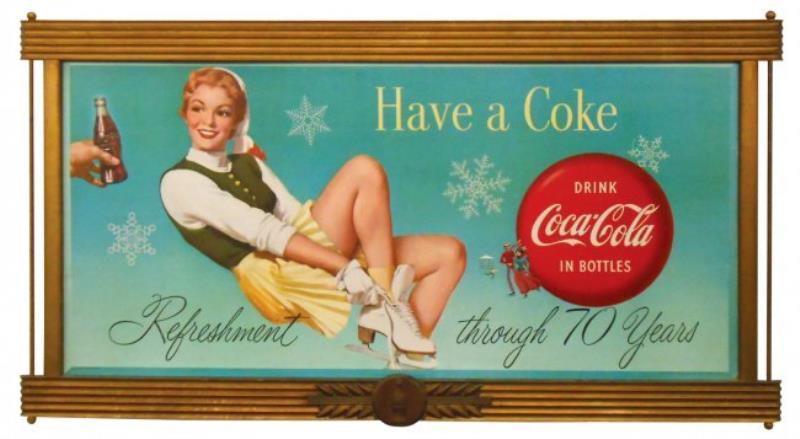 Long Coca Cola Cardboard Litho Advertising Sign Value & Price Guide