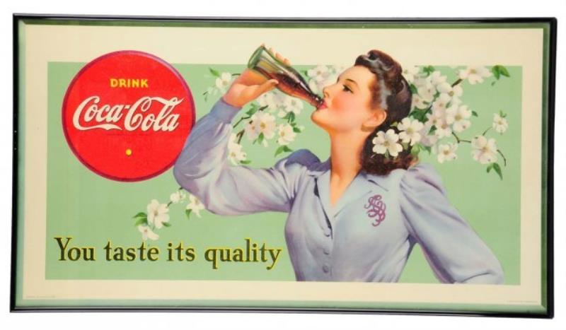Beautiful 1942 Coca - Cola Dogwood Girl Poster.