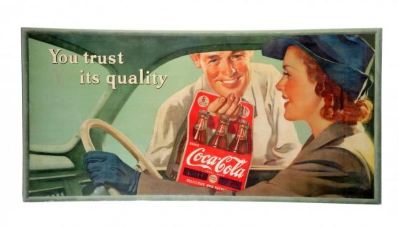 Rare 1942 Coca - Cola Picturing Woman in Car