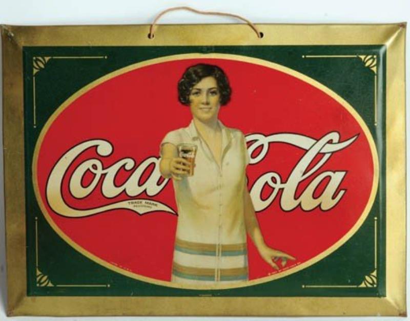 1927 Coca-Cola Embossed Tin Hanging Sign