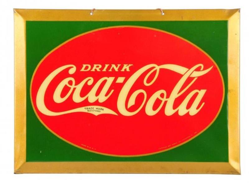 Beautiful 1929 Coca - Cola Tin Sign