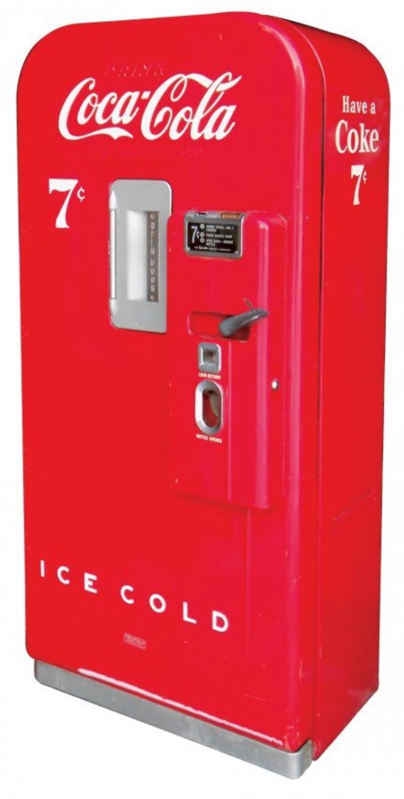Coca-Cola machine, Vendo V-39, vends 39 bottles, 7