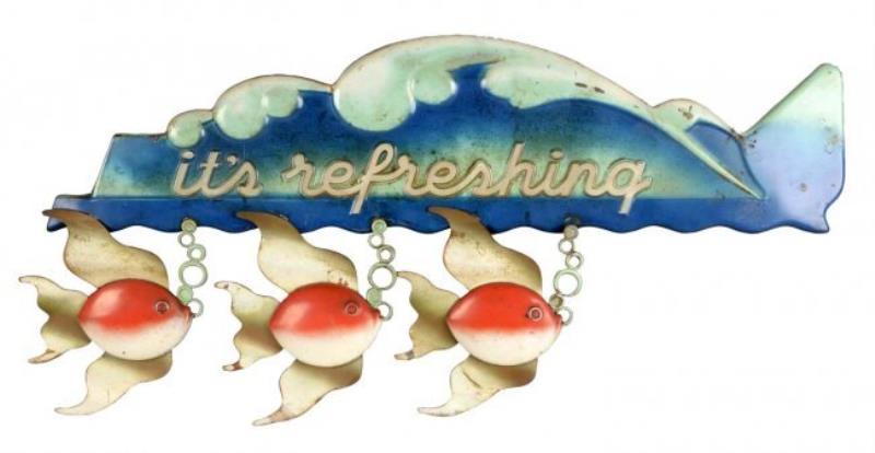 Coca-Cola Kay Display Aquatic Tin Sign