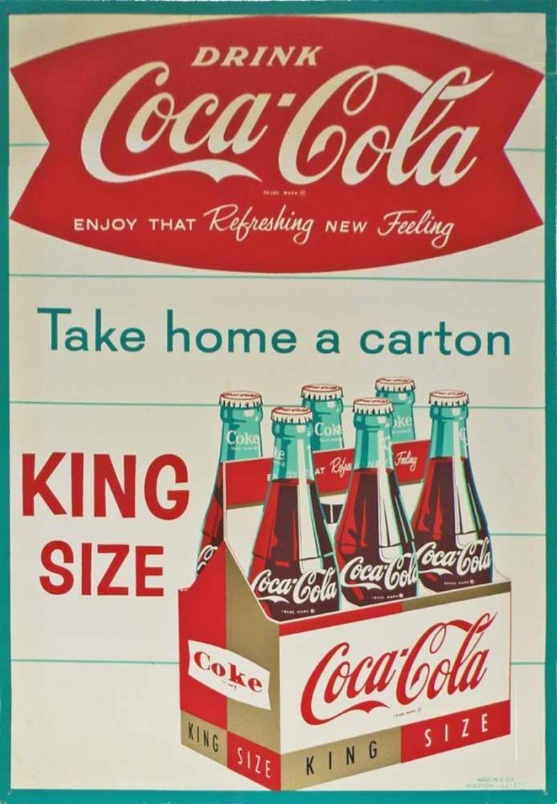 COCA-COLA TIN SIGN - FISH TAIL Value & Price Guide