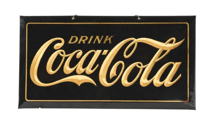 1920'S COCA-COLA CRYSTOGLAS ADVERTISING SIGN.