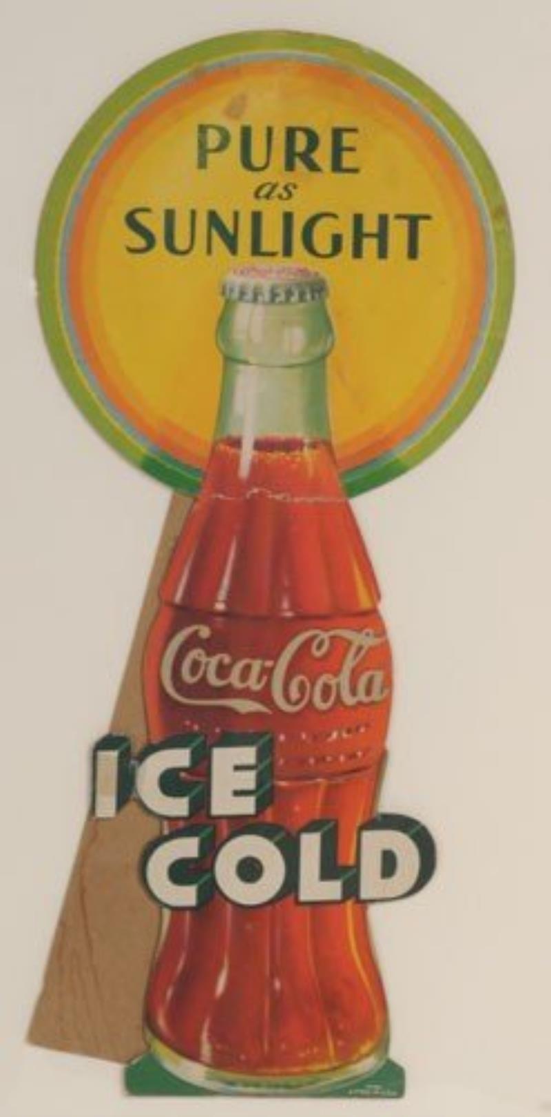 1932 COCA-COLA CARDBOARD CUTOUT SIGN