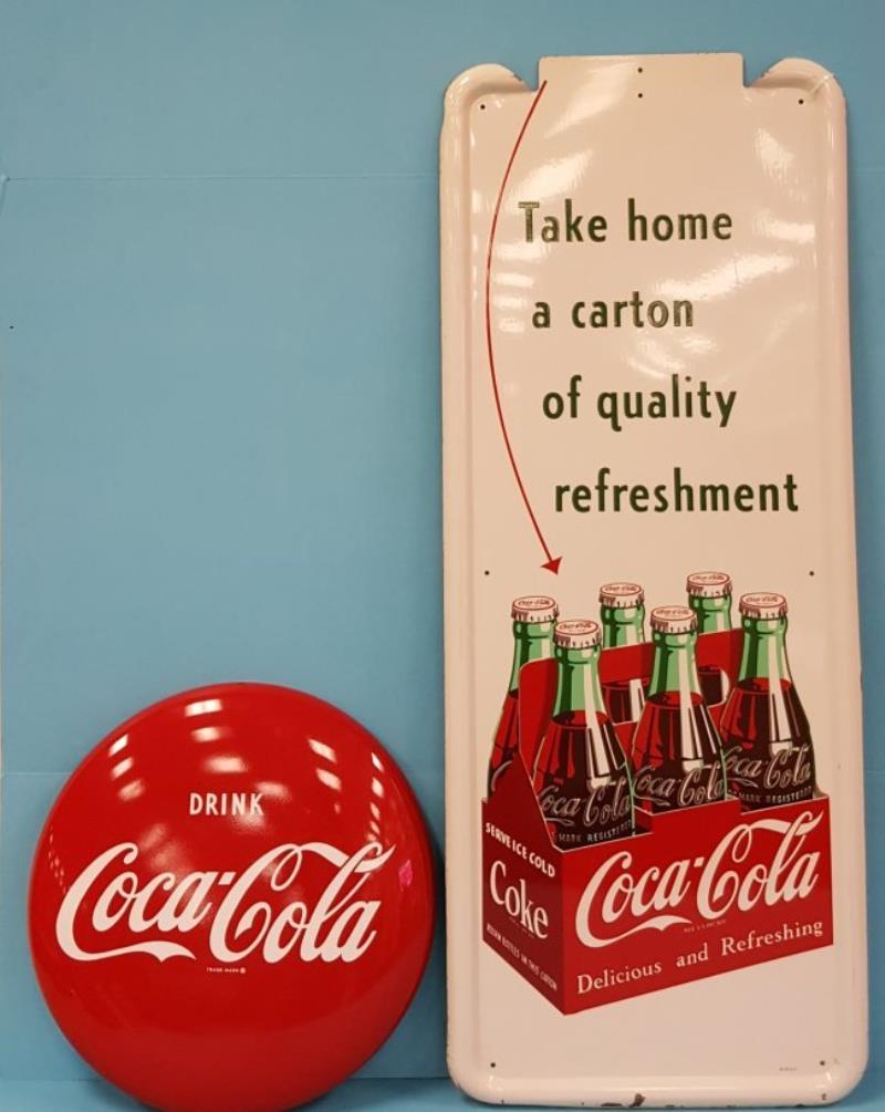 NOS Drink Coca Cola Six Pack Pilaster Sign