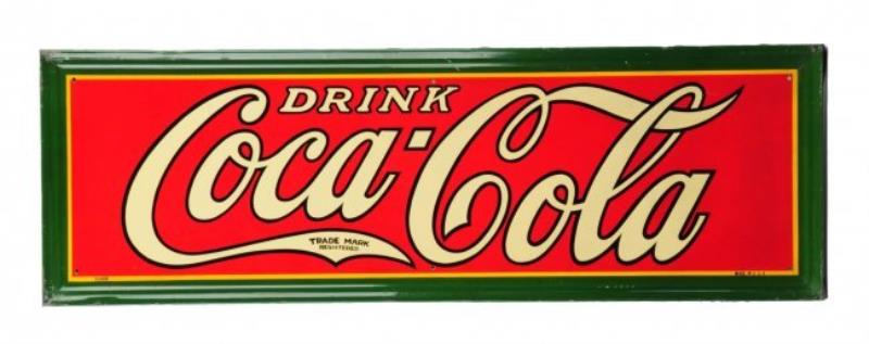 1920's Self Framed Tin Coca - Cola Sign.