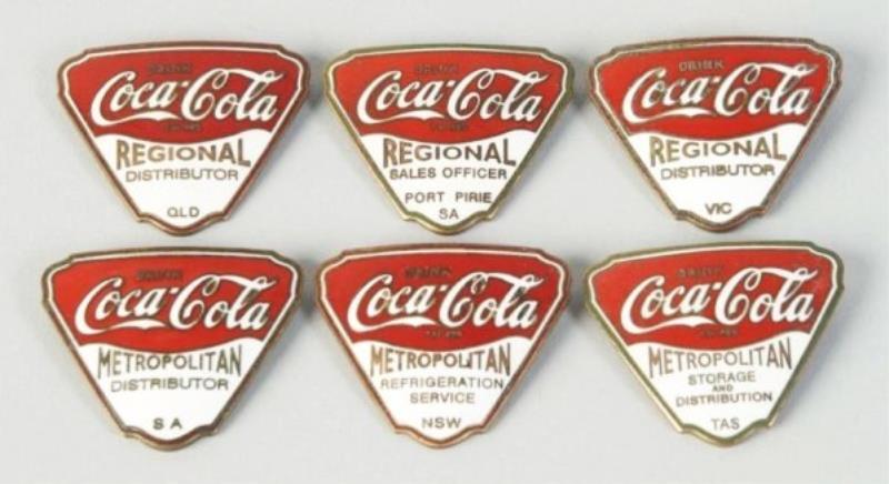 C1930s Austrailian Coca-Cola Enameled Pinbacks