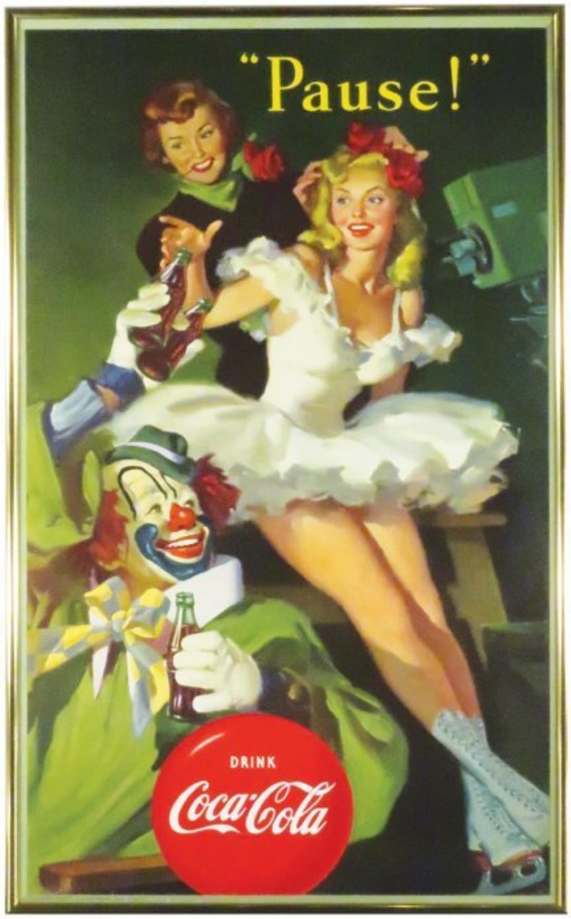 1950 Coca Cola Cardboard Sign