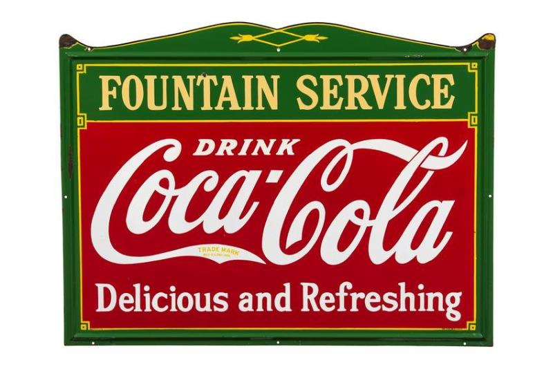 Coca Cola Fountain Service Porcelain Sign