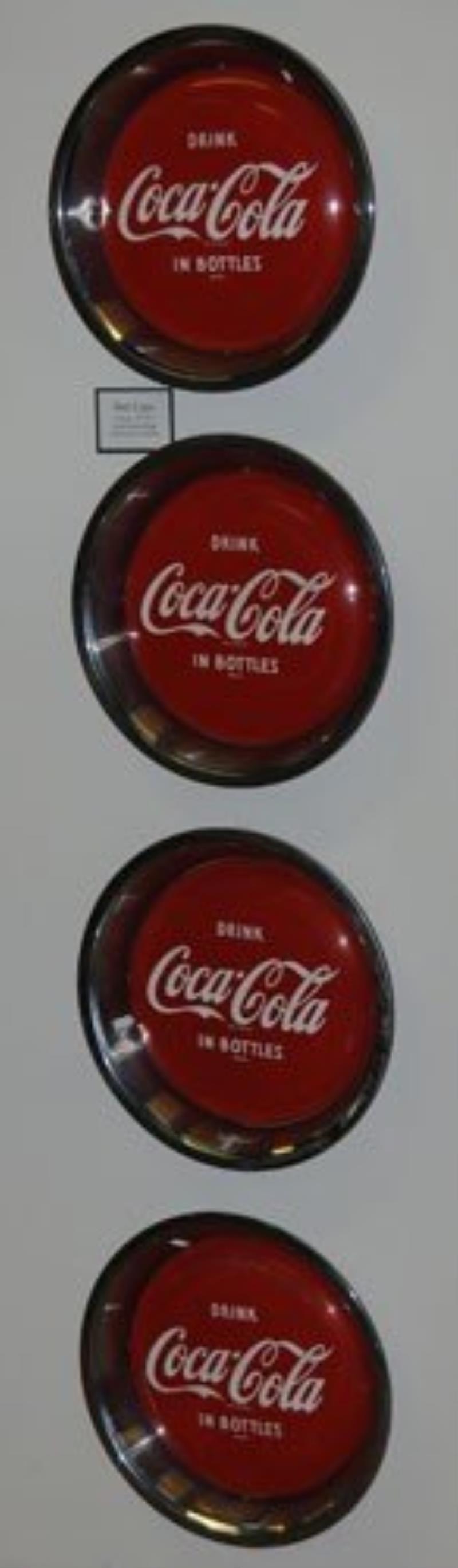 LOT OF 4 COCA-COLA BUTTON / HUBCAPS