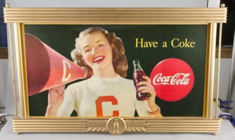 Coca Cola Advertisement In Gold Frame