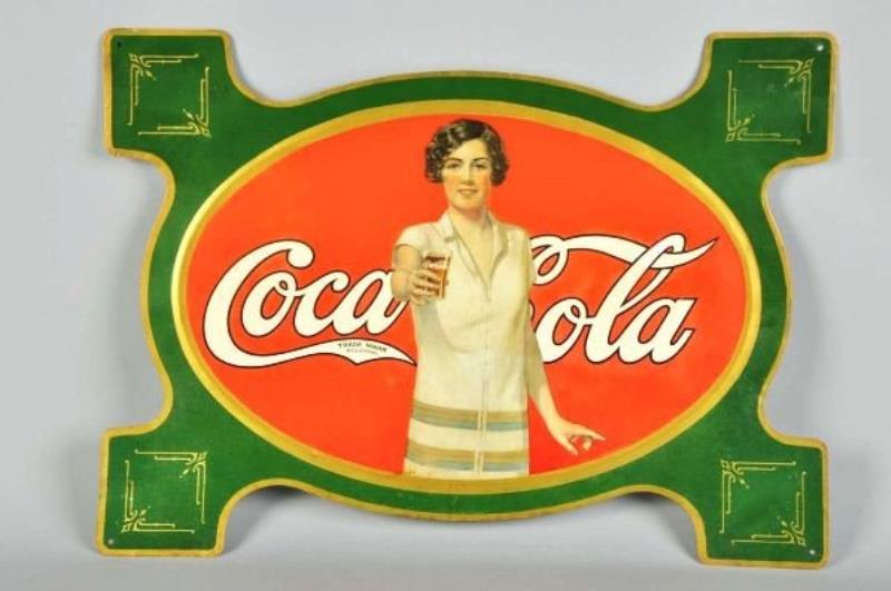 Embossed Tin Coca-Cola Die-Cut Sign