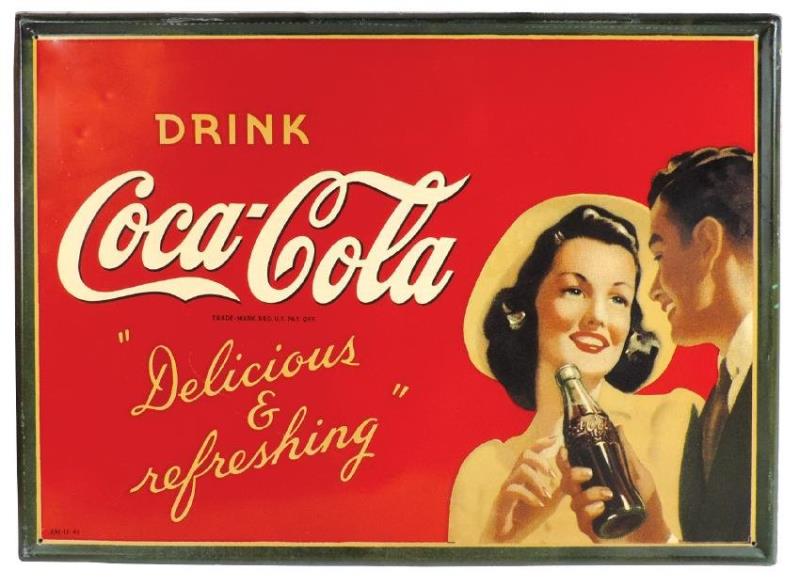 Coca-Cola sign, "Delicious & refreshing", marked