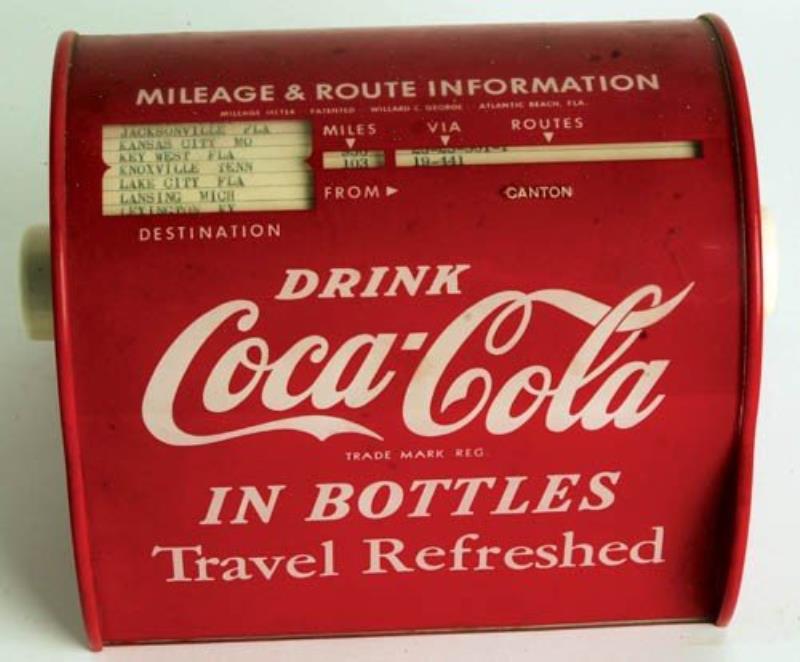 1950'S COCA-COLA MILEAGE TABLE