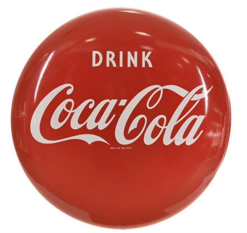 Drink Coca-Cola Porcelain Button Sign