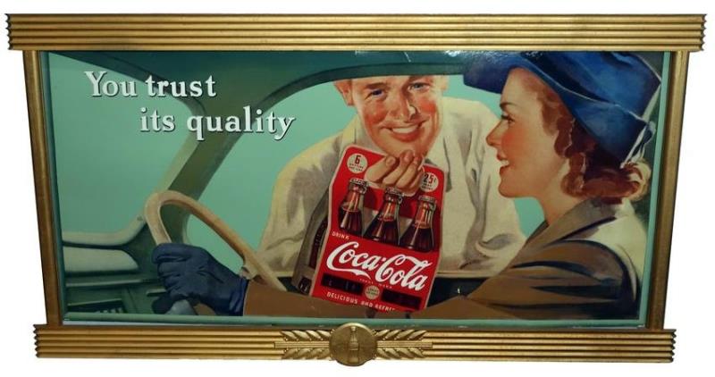 COCA-COLA HORIZONTAL CARDBOARD SIGN