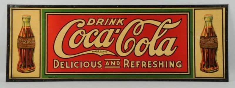 C. 1920 Coca-Cola Tin and Cardboard Sign.