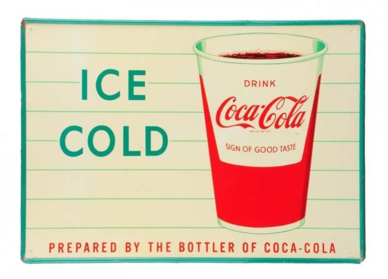 1960's Coca - Cola Tin Cup Sign