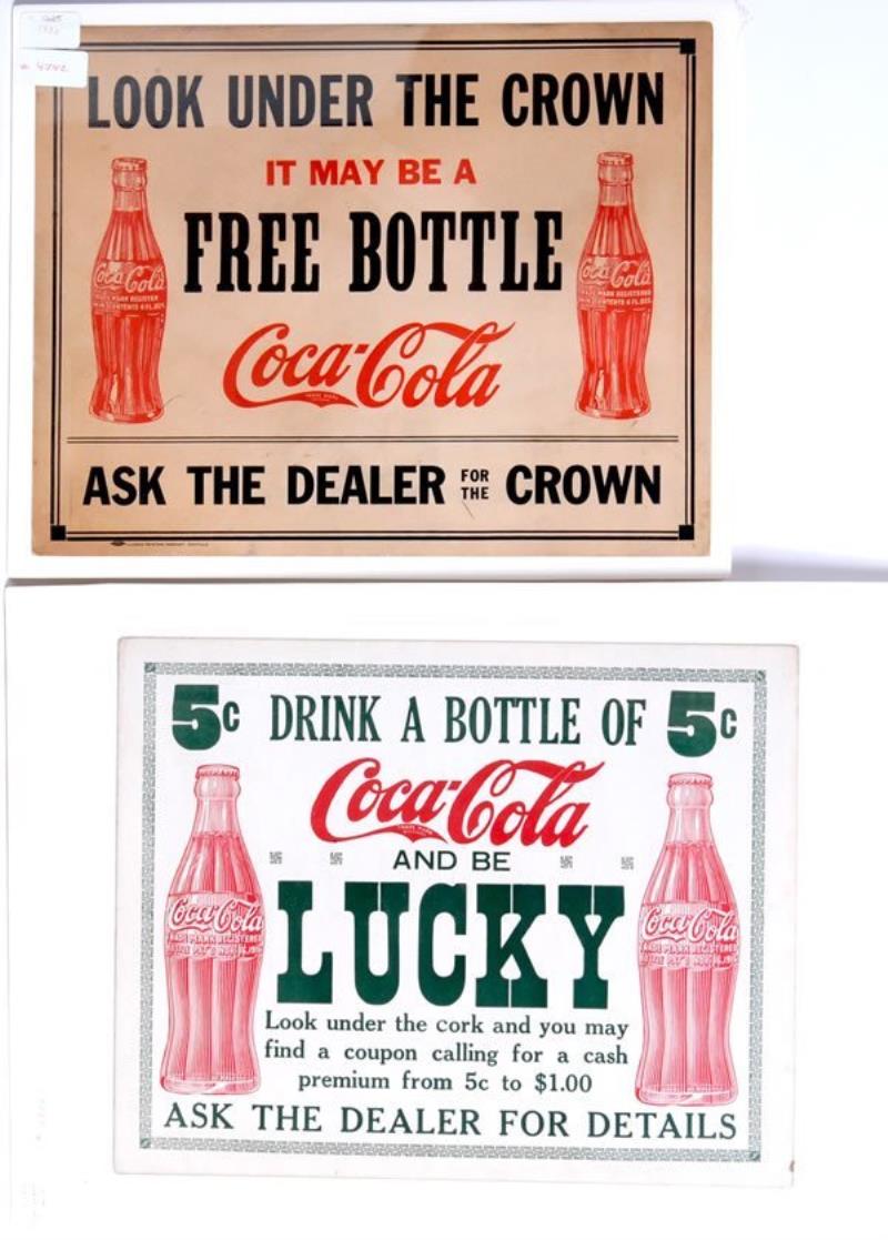 2 COCA-COLA CARDBOARD SIGNS